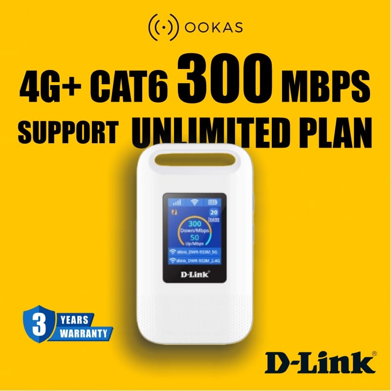 D-Link DWR-933M MiFi 4G+ Cat6 Wi-Fi 6 untuk travel