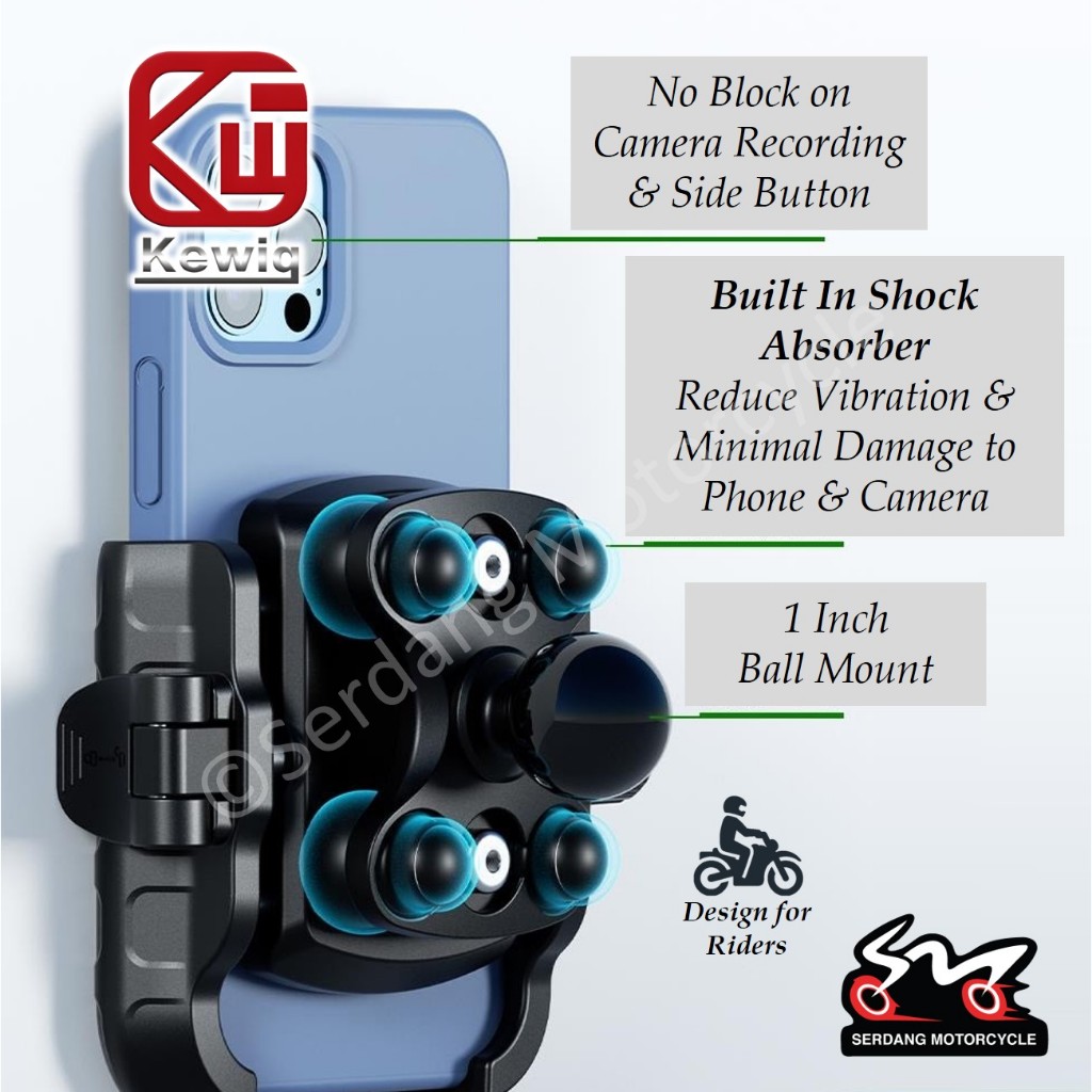 KEWIG M8SP, built-in shock absorber, 1 inch ball mount, tak blok kamera